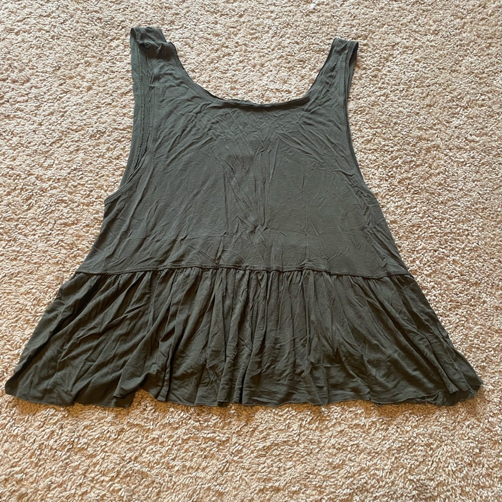 Sleeveless Flowy Top - Dark Green